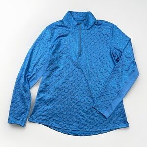 SAN SOLEIL Pullover Womens Medium Blue 1/4 Zip UV 50+ Cooling Shirt Golf Tennis
